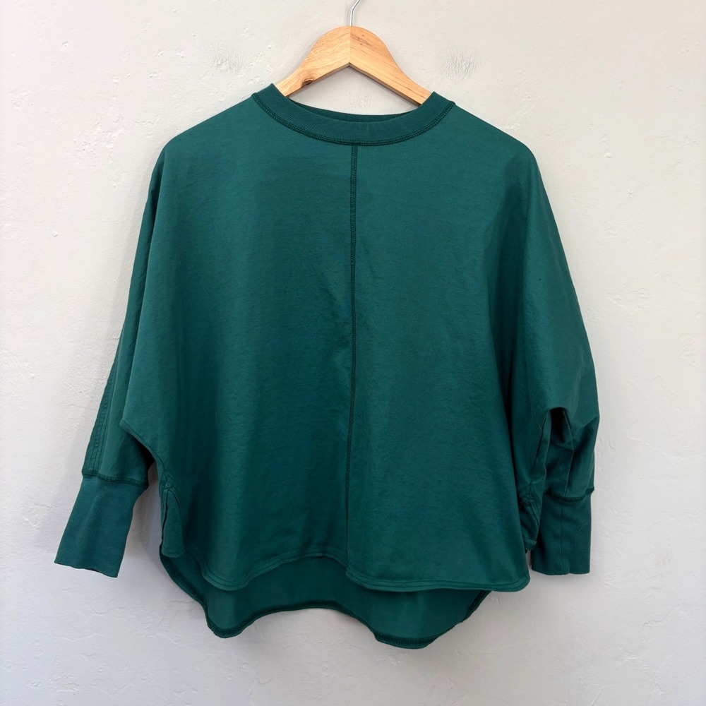 Ships  Assiette Top Women One Size Small Oversize Emerald Green Lagenlook Japan